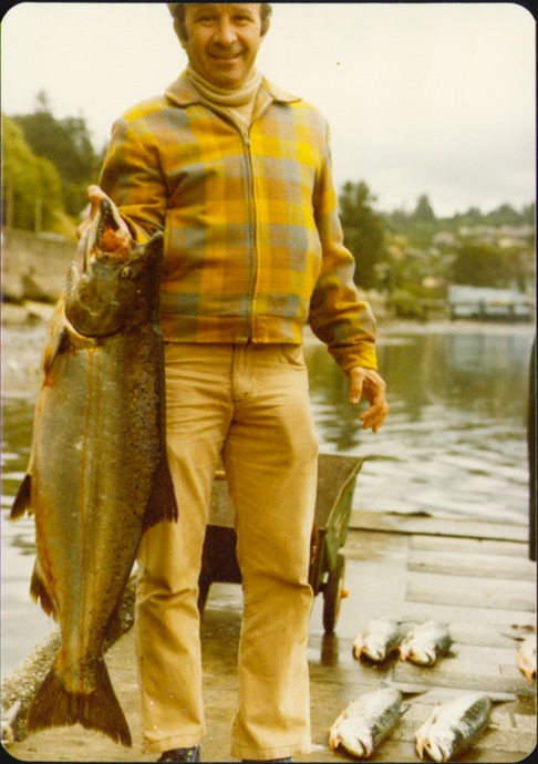 GRANDPA WITH SALMON