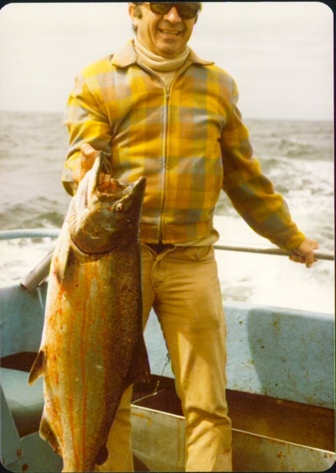 1959 MANNY WITH A SALMON IN OREGON