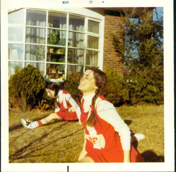 1967 DIANNE AND FRIEND CHEERLEADING IN TEANECK