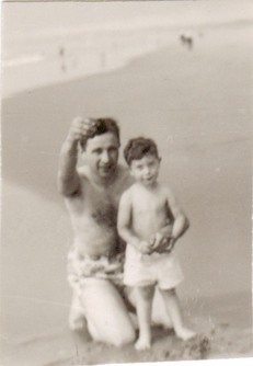 BOB WITH MANNY OUT FOR A SWIM 1949